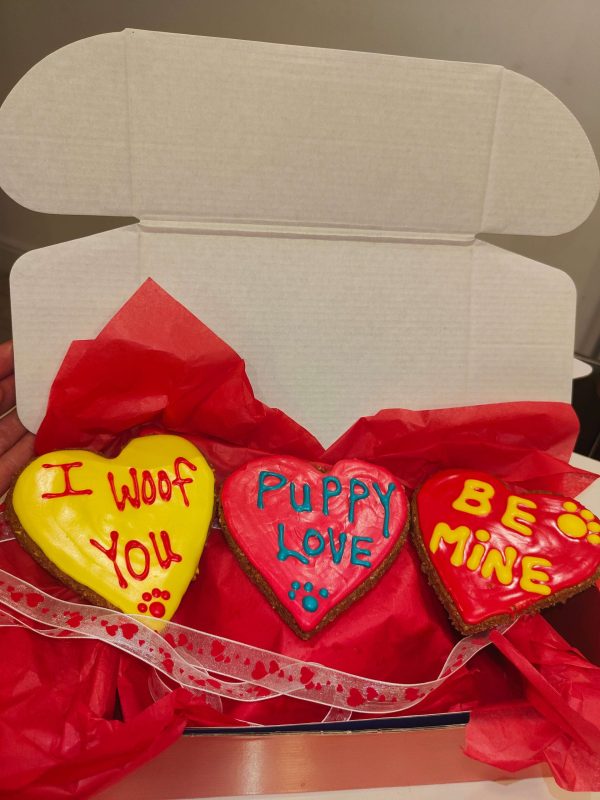 3 Large Valentine's Iced Hearts