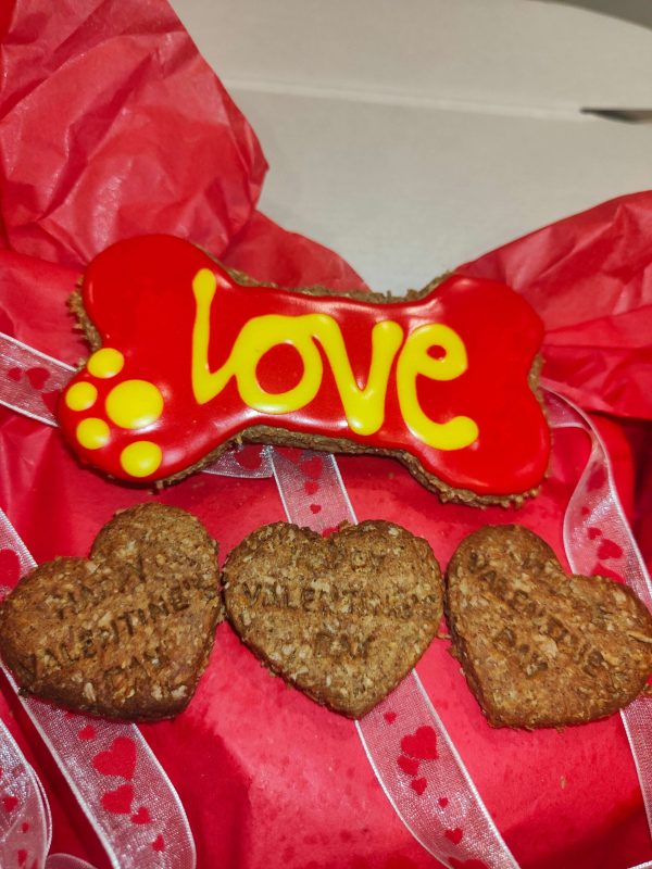Large Valentine's Iced Bone & 4 Mini Valentine Hearts
